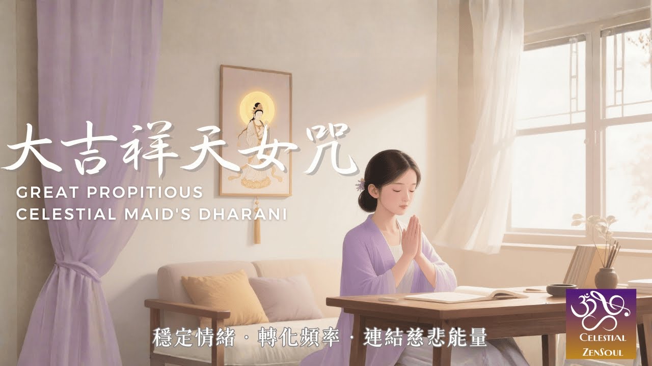 《大吉祥天女咒》十小咒💰吉祥守護・安定心念・增福資糧｜睡前放鬆・安心入睡 【1小時🔁】Celestial ZenSoul