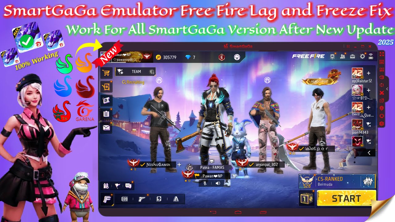 How to Fix Smartgaga Free Fire Lobby Lag Problem😈 | Smartgaga game Freeze Fix Free Fire ob47 Update💯