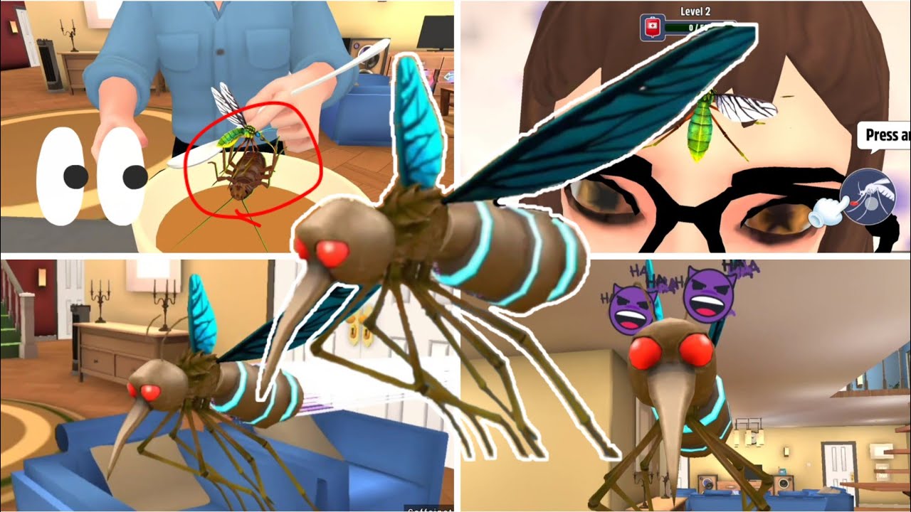 When a mosquito enters your home 🦟🤣 | Mosquito Simulator game