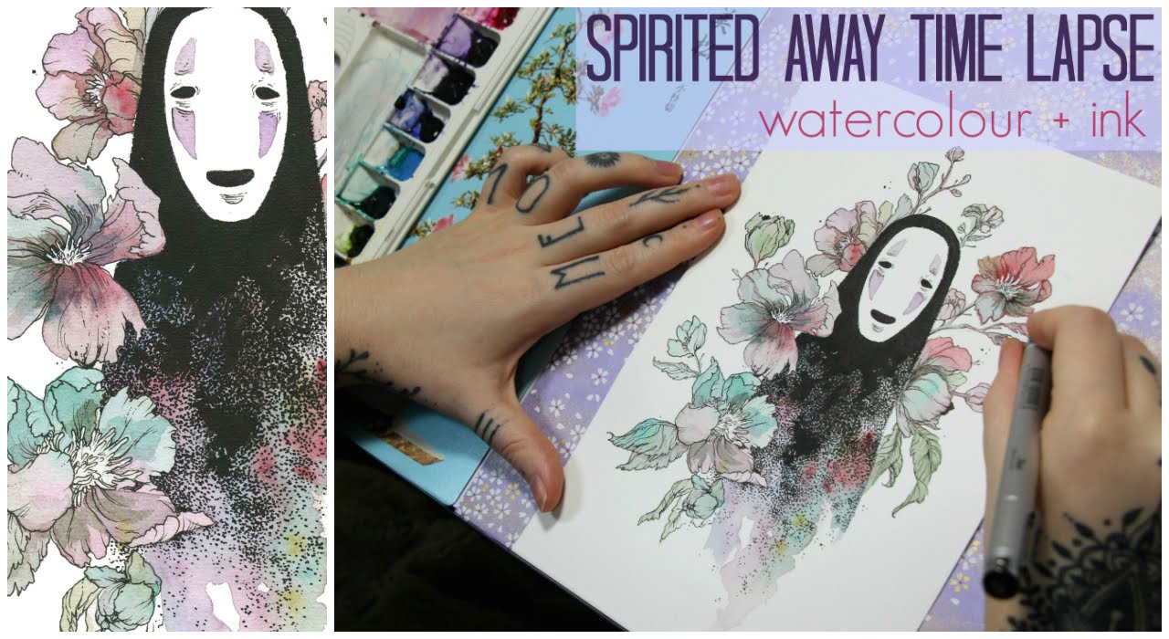 Spirited Away Time Lapse in Watercolour + Ink