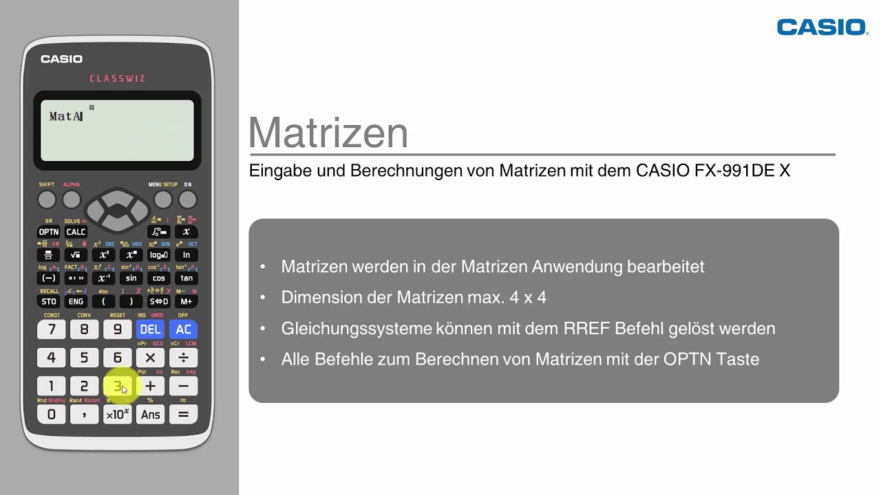 FX-991DE X - Matrizen