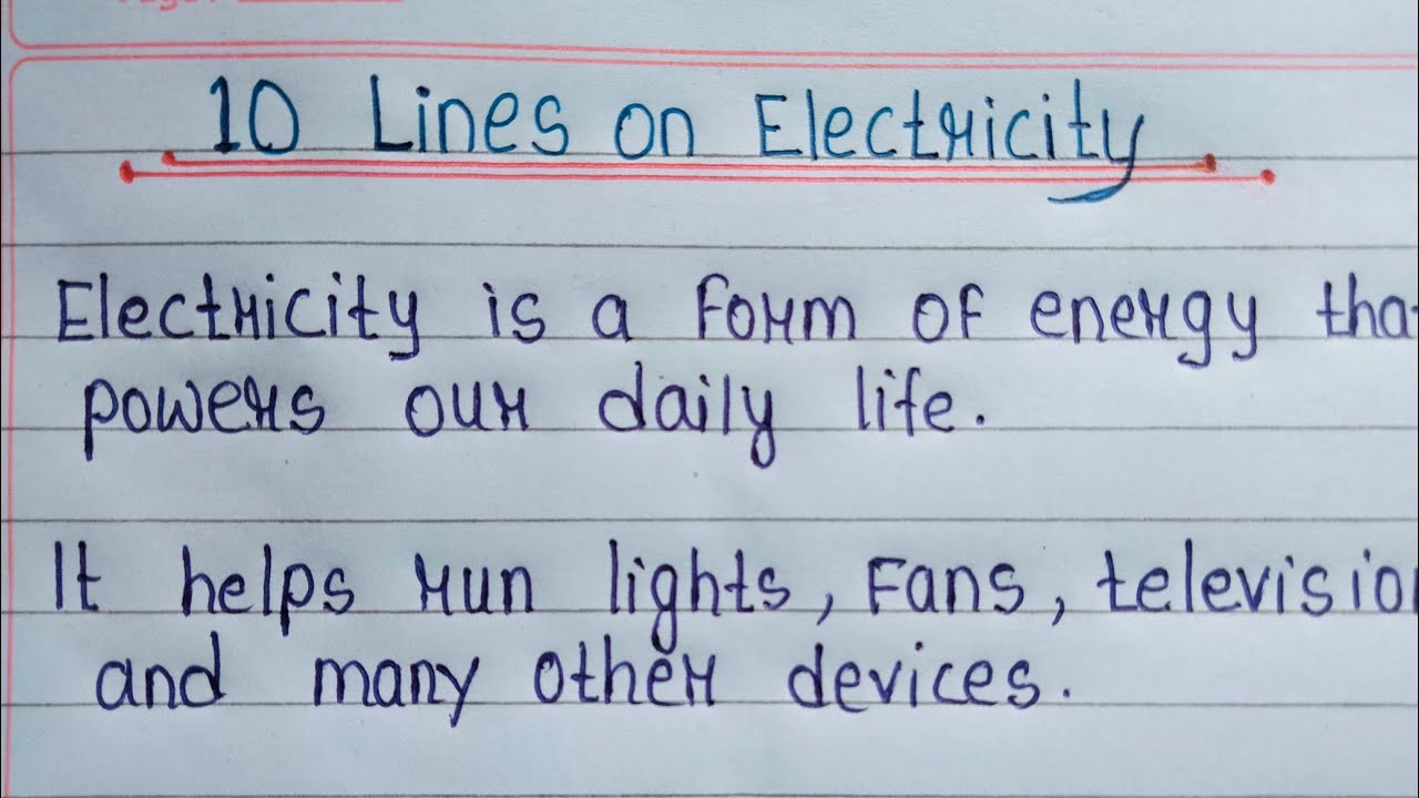 About ELECTRICITY|| 10 lines on electricity 