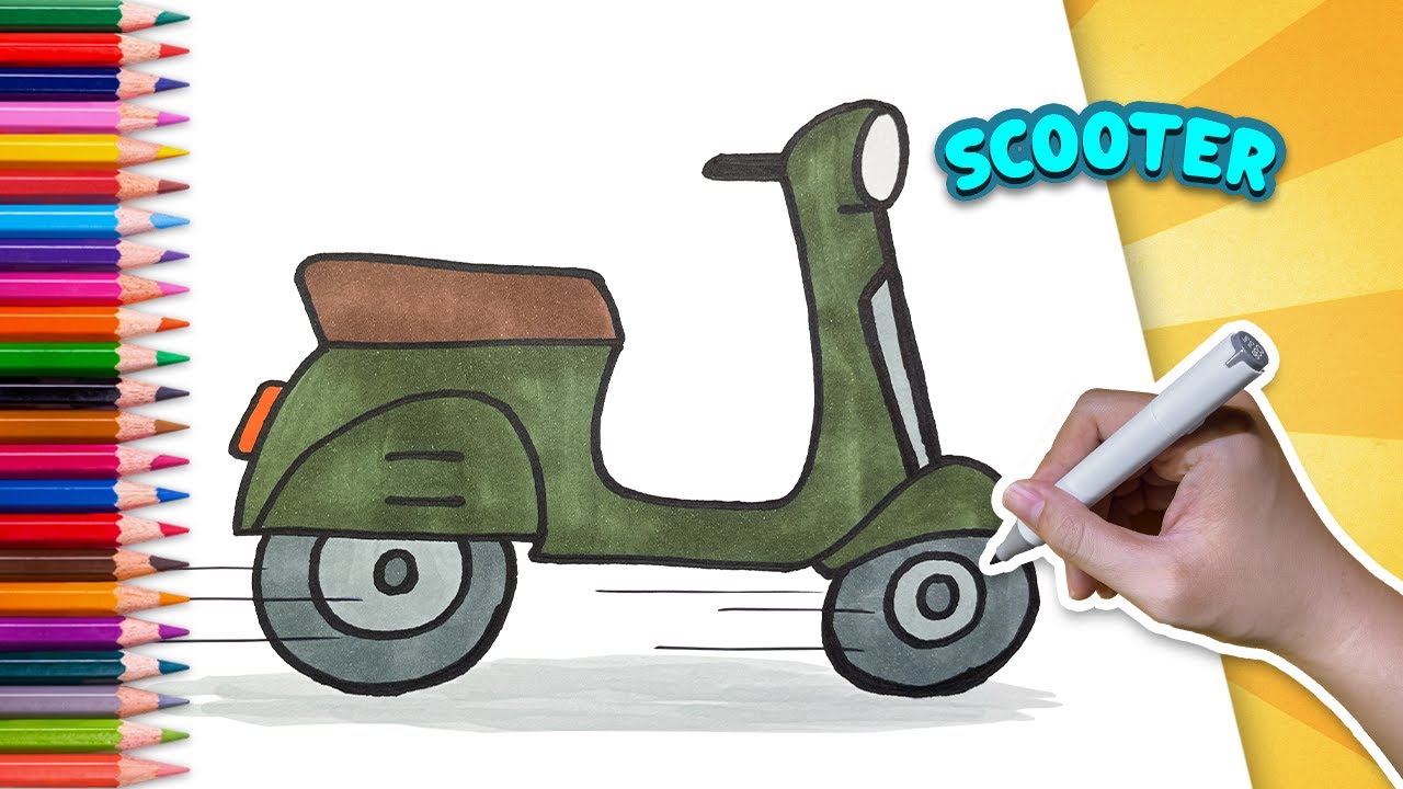 How to Draw a Scooter | Step by Step Tutorial