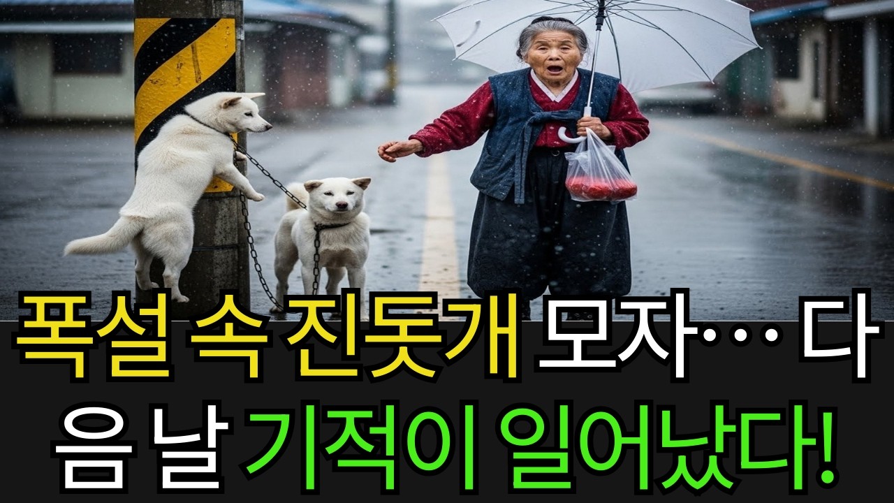 폭설 속 떨고 있던 진돗개 모자를 구한 할머니… 다음 날 믿기 힘든 기적이 일어났다!