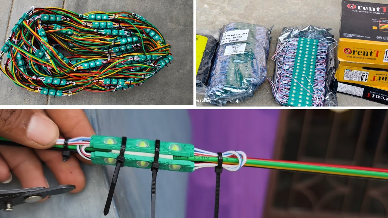 pixel LED 12v strip light running connection and demo work