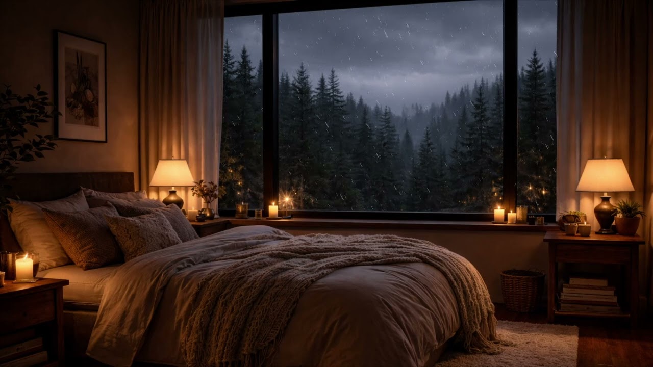 Relaxing Cozy Night Rain Sounds for Peaceful Sleep