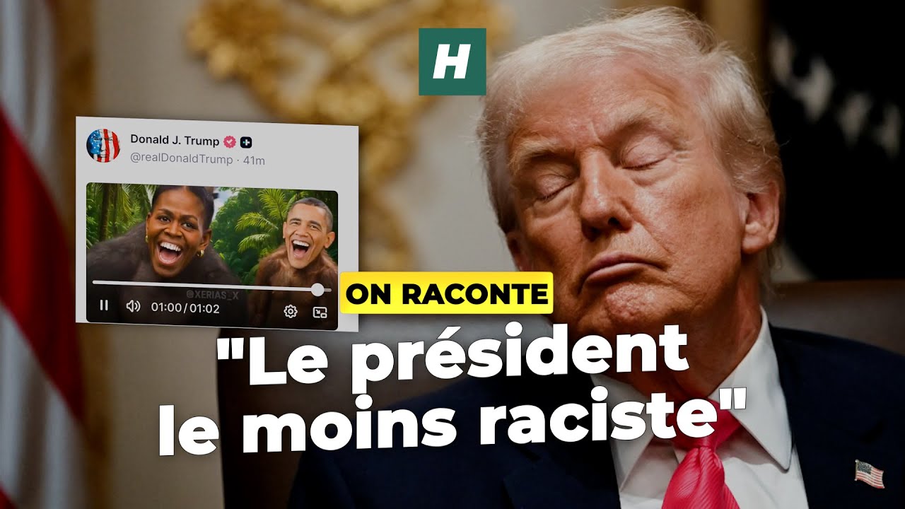 Trump se défend laborieusement après la diffusion d’une vidéo raciste montrant les Obama en singes