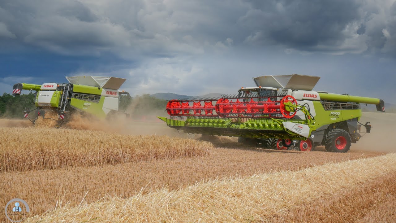 🌾2021 Žatva - Harvest - 2x Claas Lexion 8900 TT + Lexion 780 4x4, John Deere 8295R + Perard