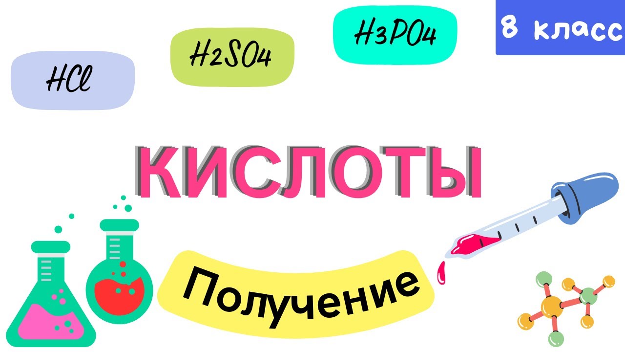Кислоты. Получение кислот. Урок 11. Химия 8 класс