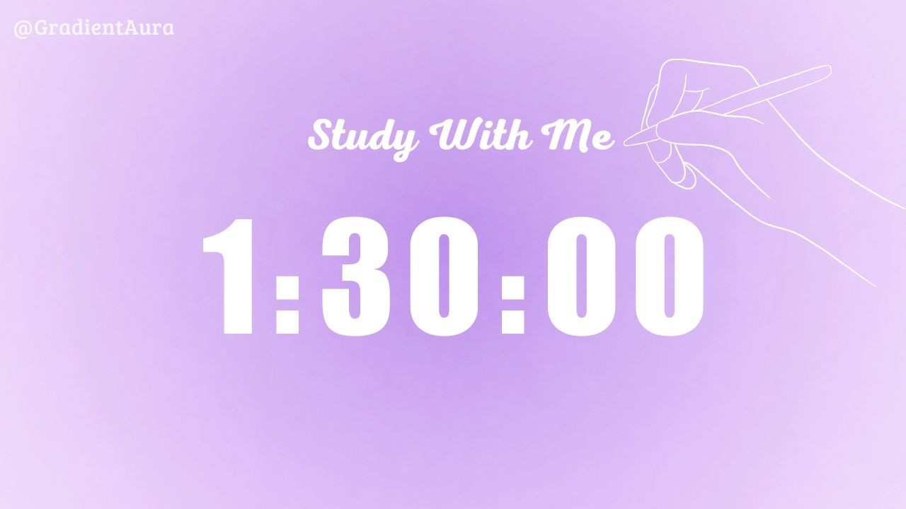 1 Hour 30 Minute Silent Study Timer | Gentle Alarm Only | Lavender Aura Aesthetic | ADHD-Friendly