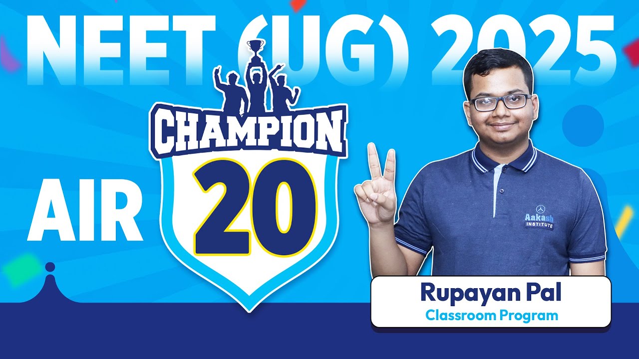 NEET UG 2025 Topper | Rupayan Pal | AIR 20 | NCERT Is The Golden Book for NEET