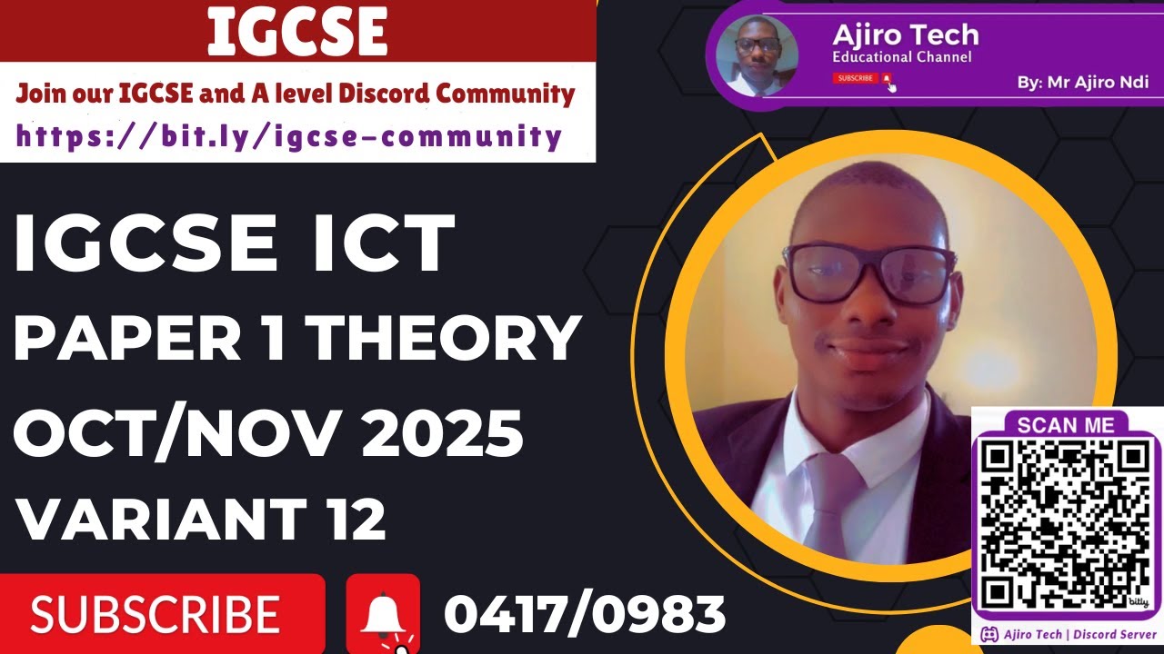 IGCSE ICT (0417/0983) Paper 1 Theory October November 2025 Variant 12