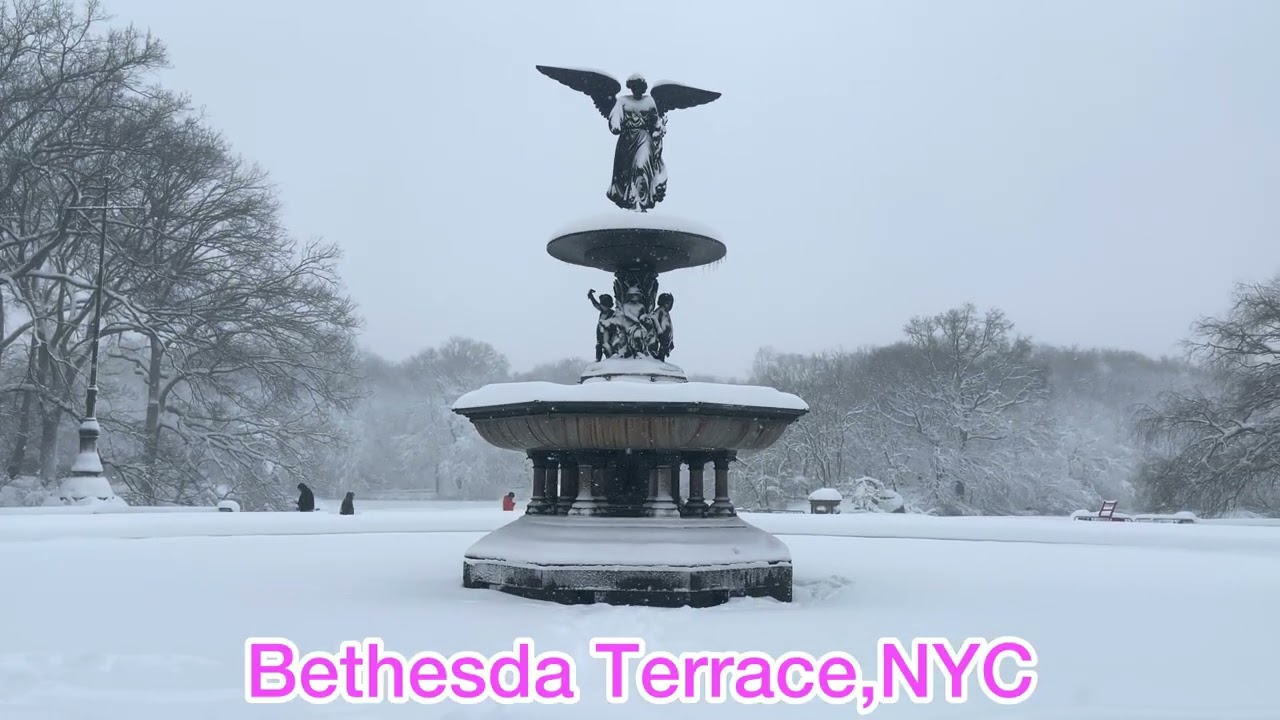 NYC Snow Blizzard |Bethesda Terrace,Central Park NYC|Bow Bridge,New York |