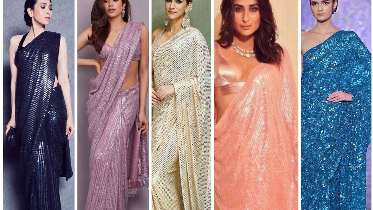 Designer Latest Sequin Saree / Sequin fashion is back/Bollywood sequin saree /Stylish sequin saree