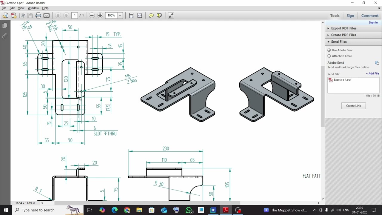 Solid Edge Sheet Metal Tutorial for Beginners | 3D Modeling & Drafting - Exercise 4