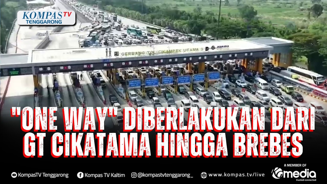 Mudik Lebaran  One Way Diberlakukan di GT Cikatama Brebes, Pelabuhan Merak Padat