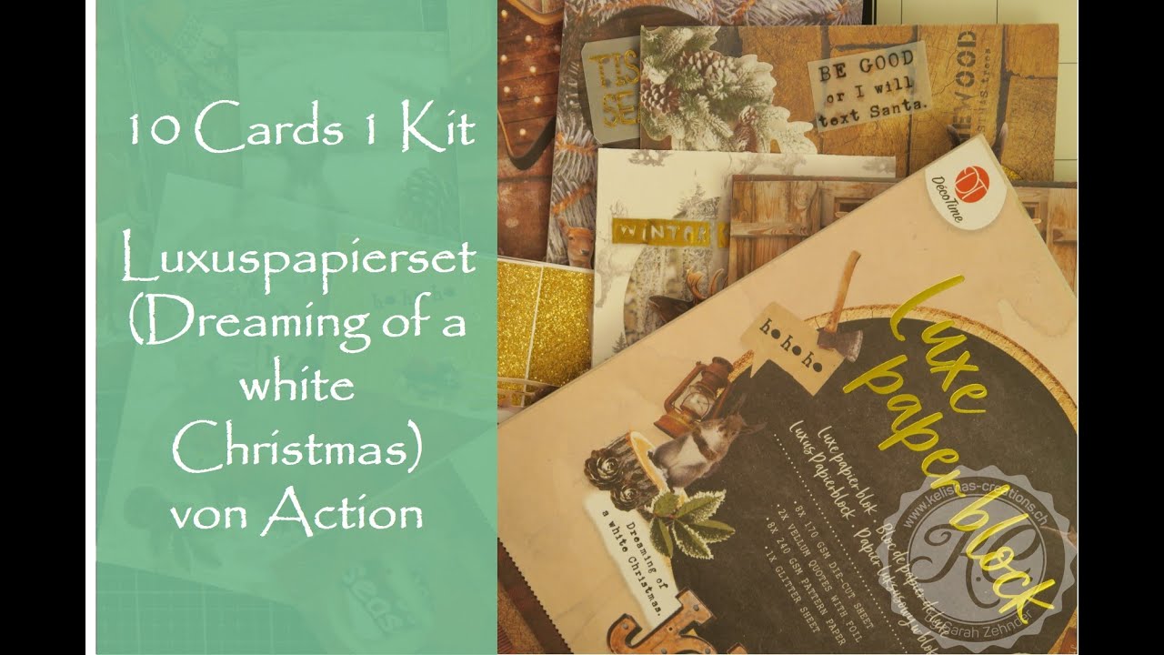 10 Karten aus einem Luxuspapierblock vom Action (Dreaming of a whithe Christmas)