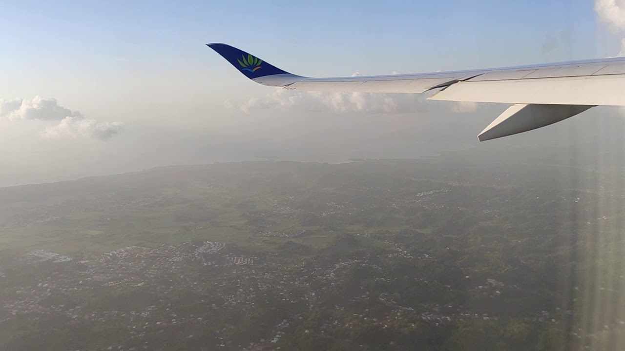 Air Caraïbes Airbus A350-1000 Take off from Aéroport Pôle Caraïbes Guadeloupe to Paris Orly