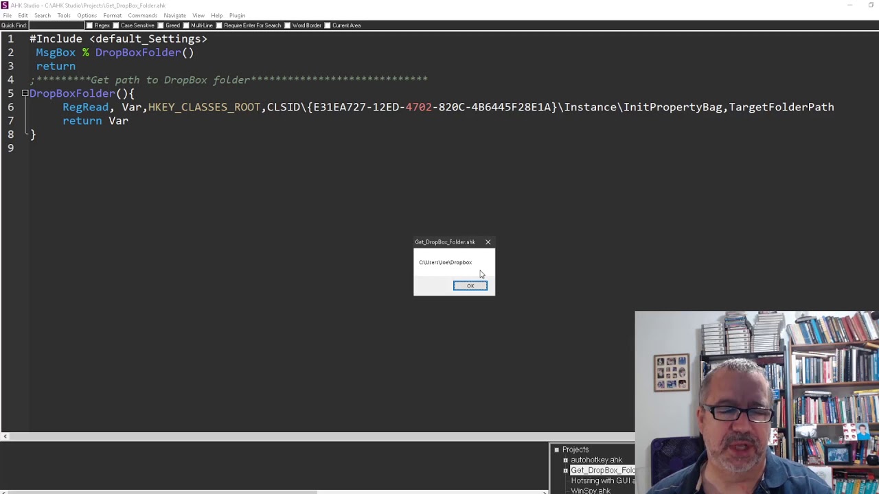 Detecting where DropBox is installed with AutoHotkey