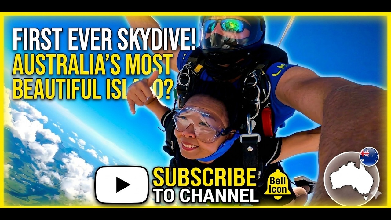 Sky diving for the first time in one of the most beautiful island in Australia 