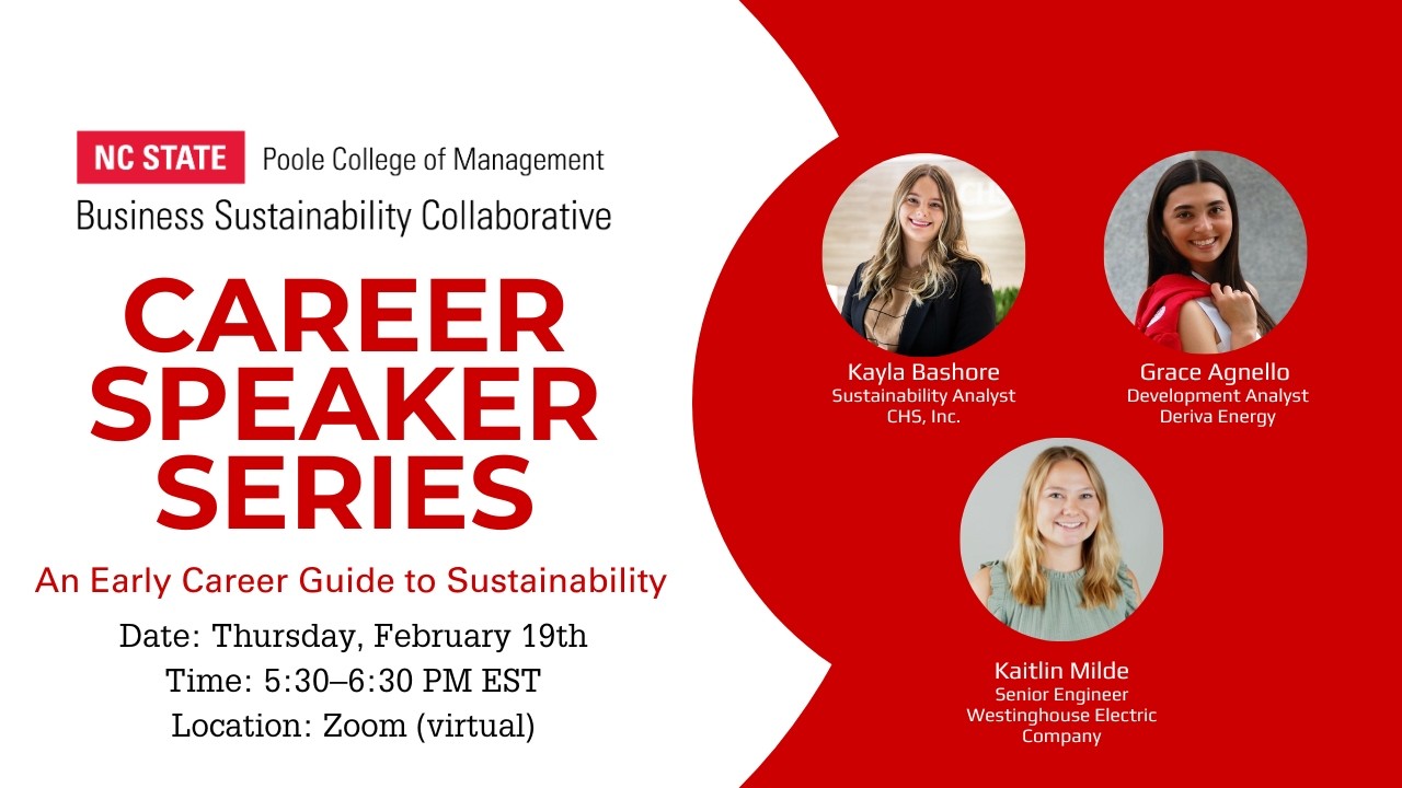 BSC Career Speaker Series: An Early Career Guide to Sustainability