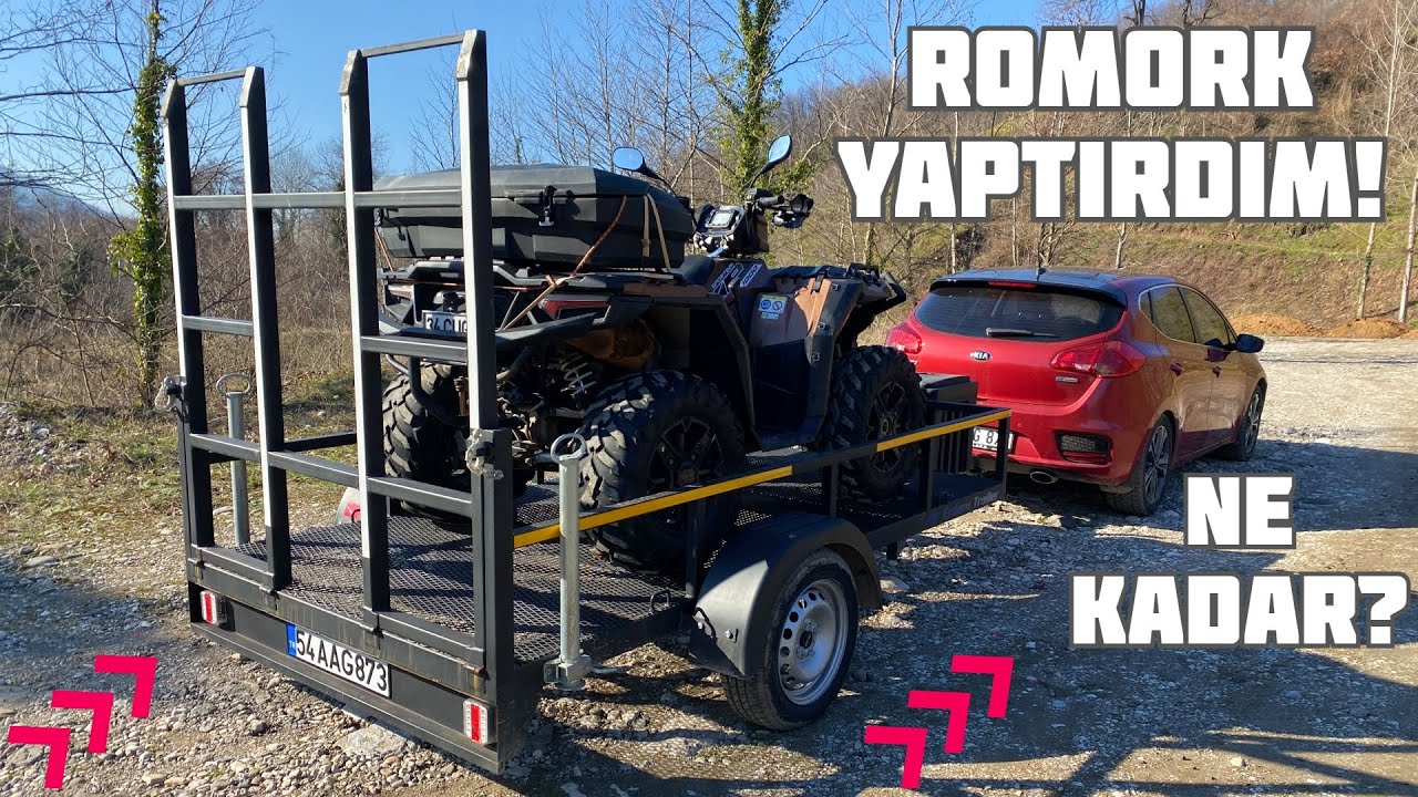 ATV TAŞIMAK İÇİN RÖMORK YAPTIRDIM - ARAÇ ARKASI RÖMORK - 750 KG ALTI RÖMORK POLARIS ATV MOTOR