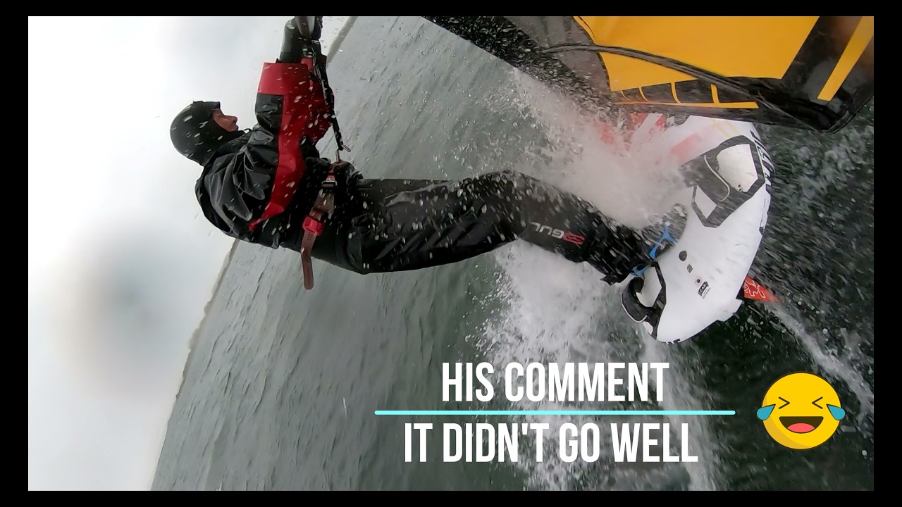 Windsurf Brouwersdam #102 With a foil in undeep water and the day before all hell brakes loose