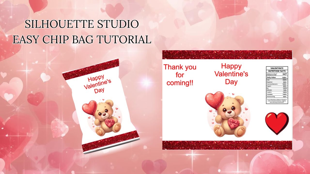How to Make a Valentine Teddy Bear Chip Bag in Silhouette Studio | Step-by-Step Tutorial