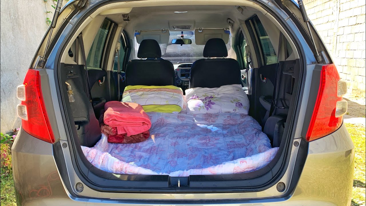 MINI MOTORHOME, DORMINDO NA GARAGEM DO MEU PAI COM A FAMÍLIA, CAMPING NO HONDA FIT.