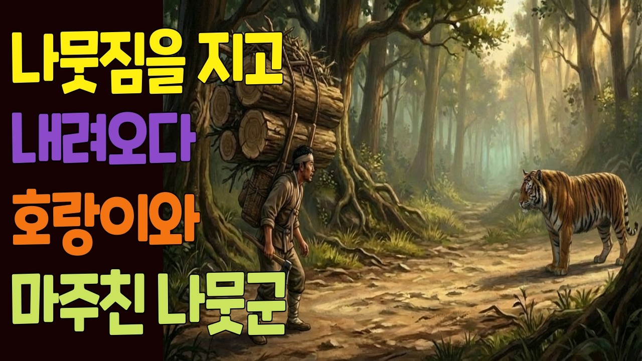 나뭇짐을 지고 내려오다 호랑이를 마주친 나뭇군