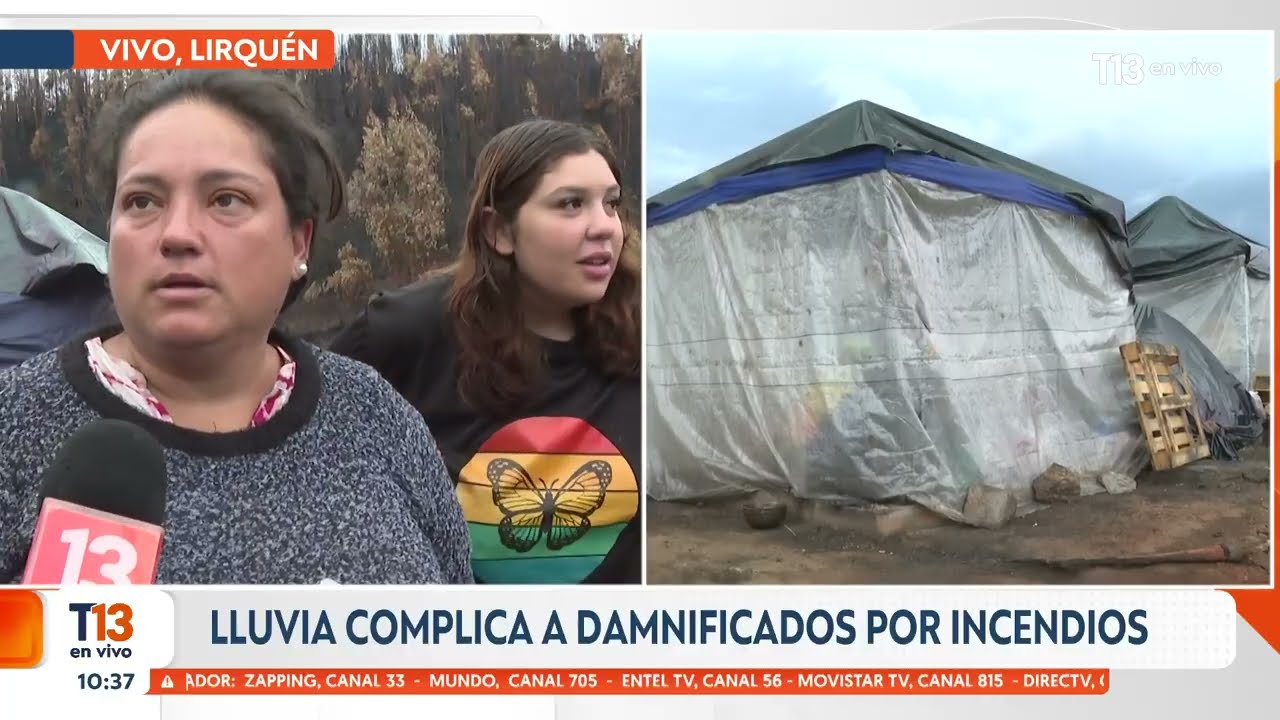 Lluvia complica a damnificados por incendios