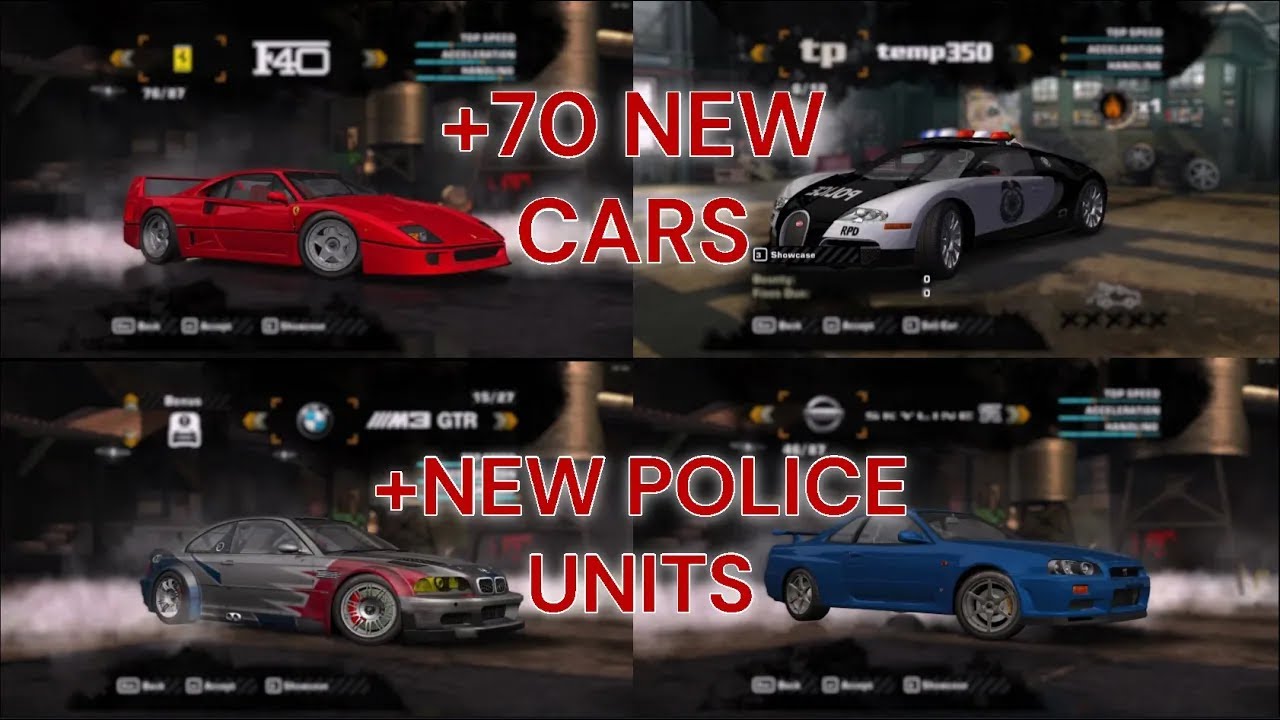 NFSMW Rework - All Cars (+ 70 NEW CARS) & + NEW POLICE UNITS