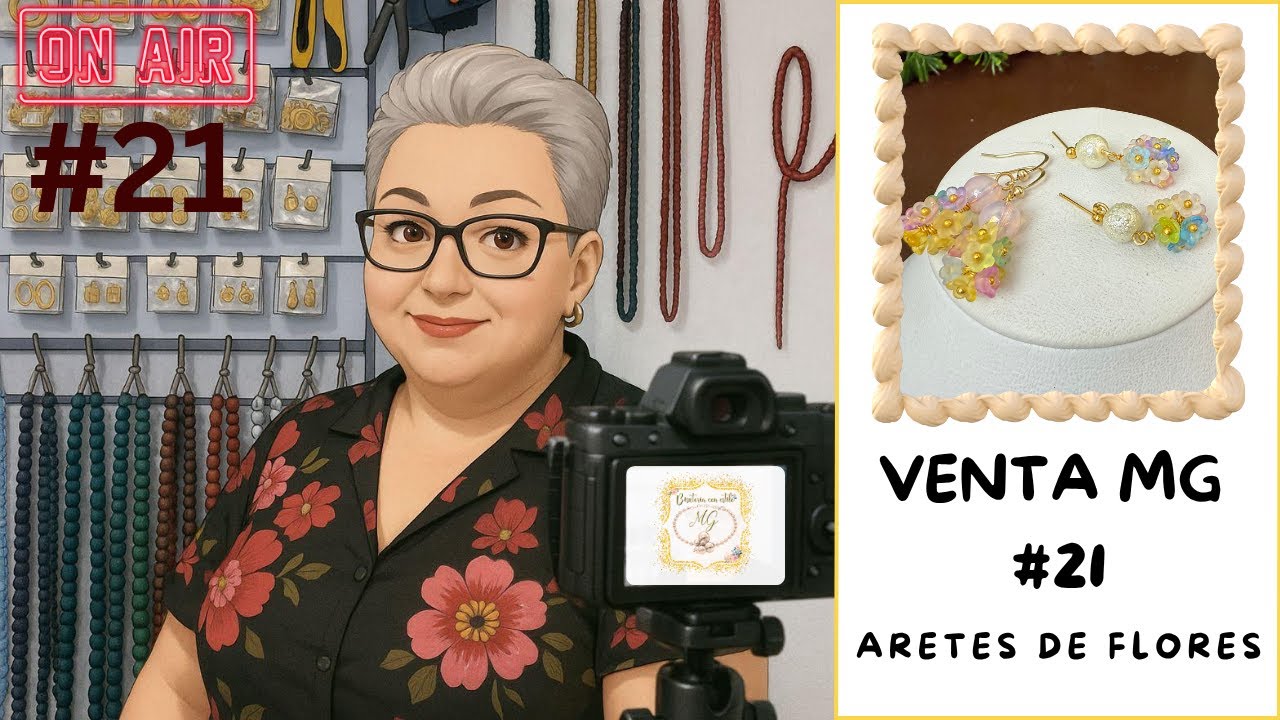 VENTA MG #21: Aretes Con Flores De Acrilico