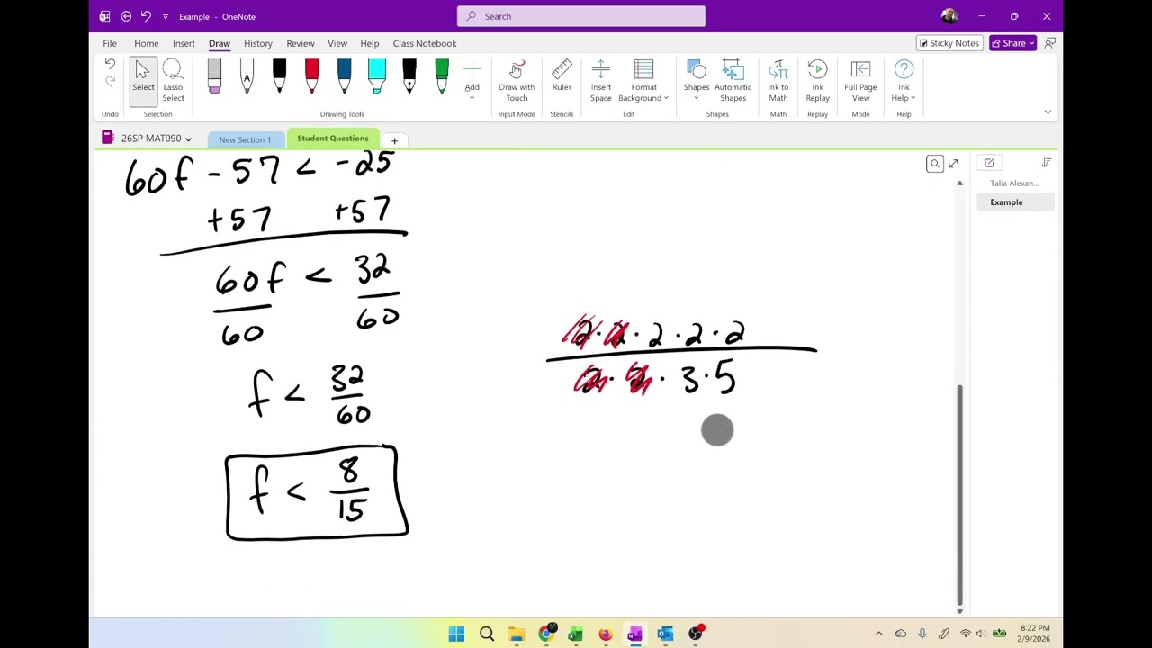 Graphing Fraction Example
