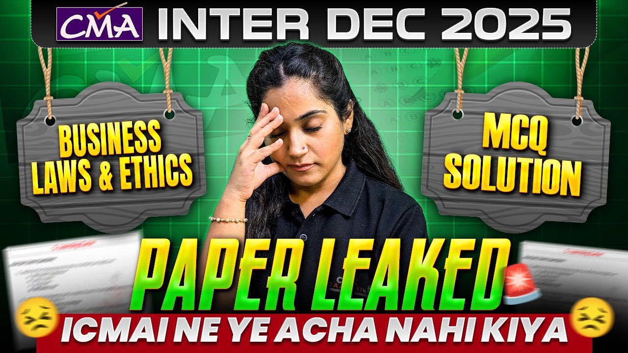 CMA Inter Law Paper Solution 🧾 | CMA Inter Dec 2025 Law Paper Review | CMA Disha Dua