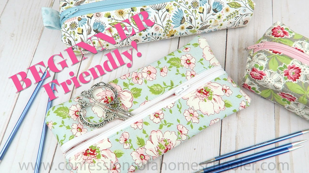EASY Boxed Zipper Notions Pouch / Beginner Friendly // SEWING TUTORIAL!