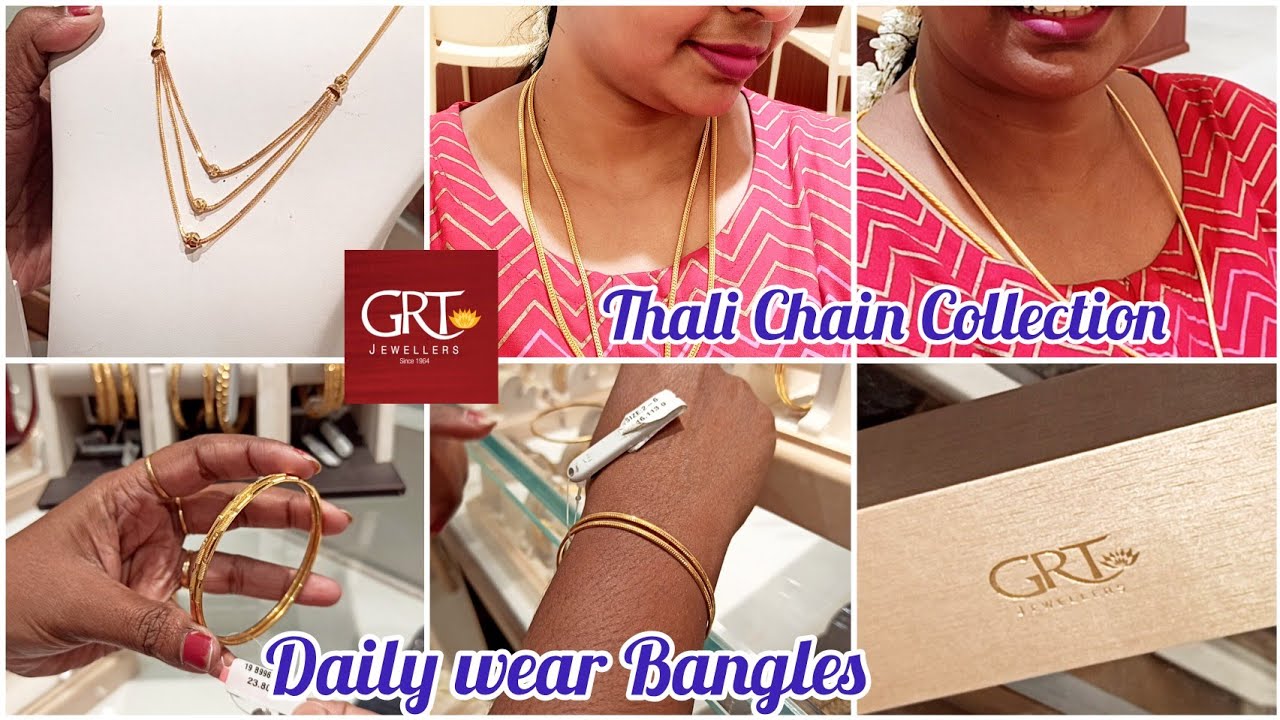 #grt #gold GRT Thali Chain Collection ⭐ Daily Wear Bangles 🪙 Layer chain