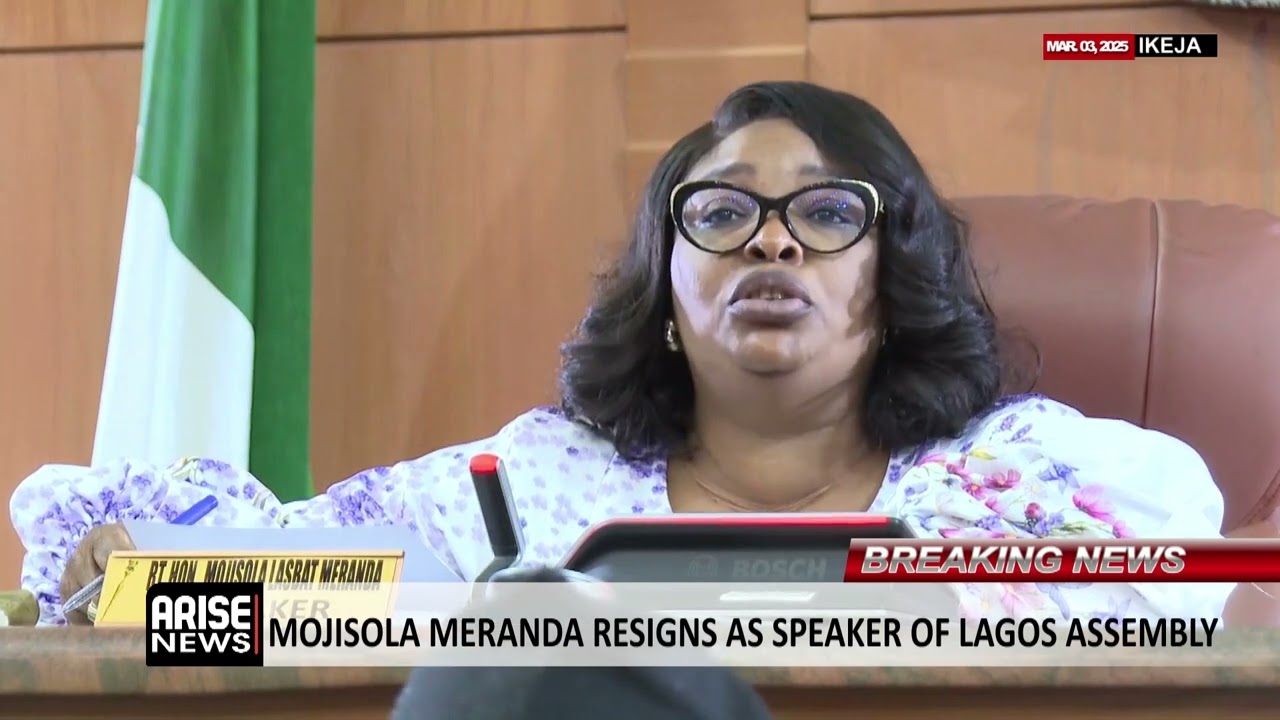 MOJISOLA MERANDA RESIGNS AS SPEAKER OF LAGOS ASSEMBLY