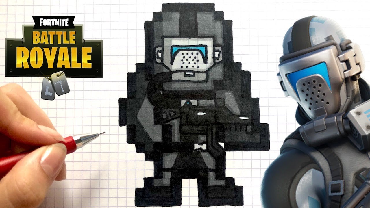 TUTO DESSIN SCUBA JONESY SKIN FORTNITE PIXEL ART