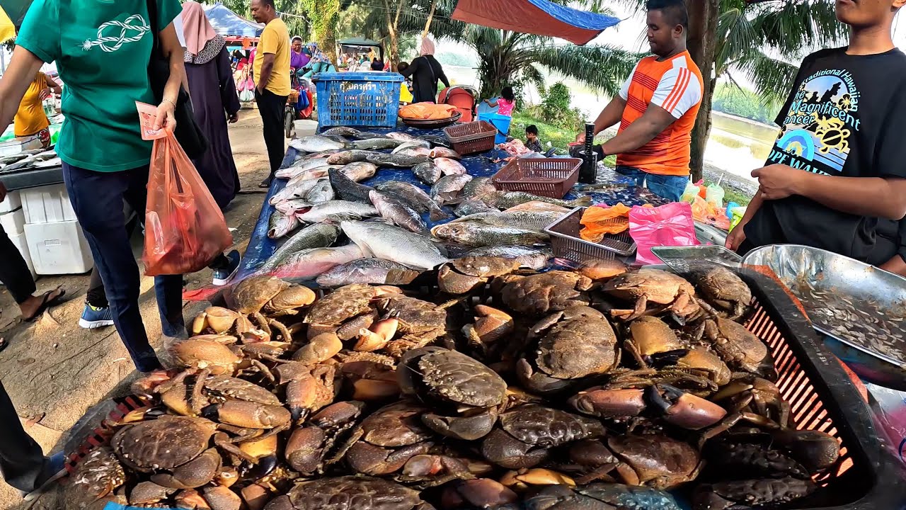 Cari Lauk Nak Di Masak Tengahari,Di Pasar Pagi Orang Asli Bakar Batu,Johor.