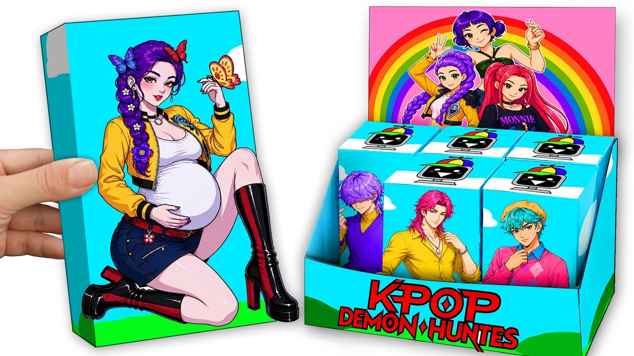💖Бумажное DIY💖 РАСПАКОВКА слепых коробок Rumi Huntrix &mdash; Открываем все KPOP DEMON HUNTERS MYSTERY BOX