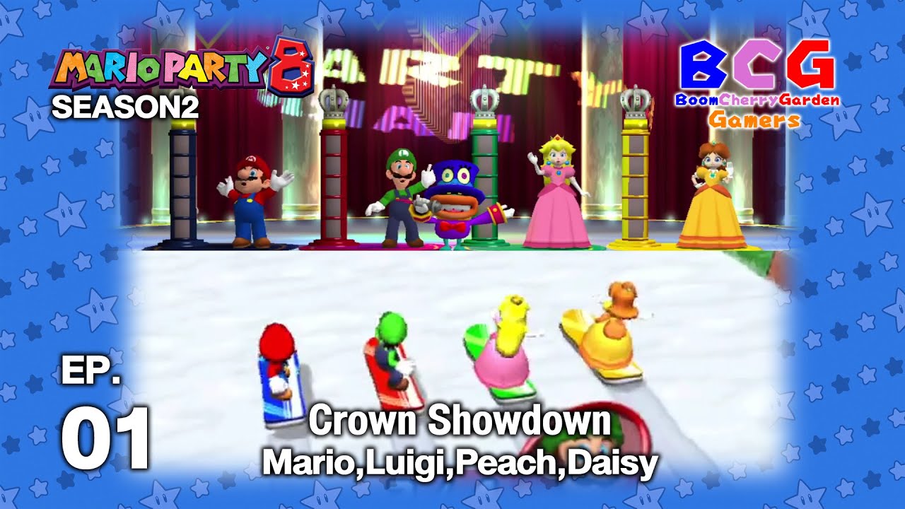 Mario Party 8 SS2 EP 01 Minigame Tent - Crown Showdown - Mario,Luigi,Peach,Daisy