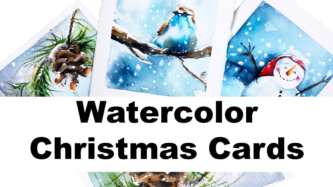 Watercolors - Easy Holiday Cards Painting Tutorial