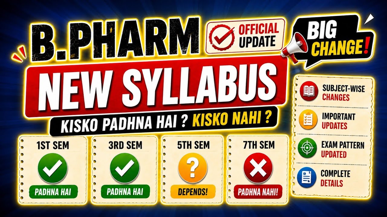 B Pharm New Syllabus | B Pharm 1st Semester Syllabus Introduction | Imperfect Pharmacy 