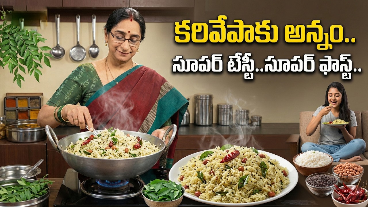 Tasty Karivepaku Annam Recipe 😋 | Easy Curry Leaves Rice at Home | Ramaa Raavi