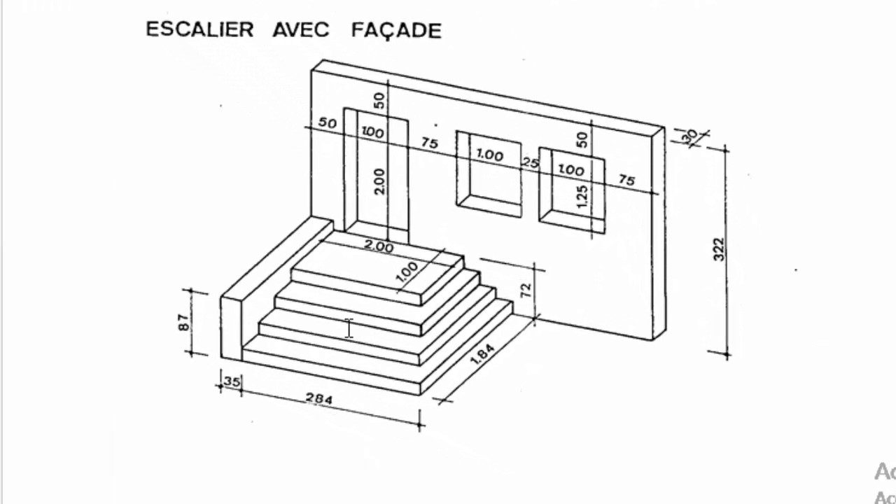 Exércice de métré avec solution Escalier et mur de façade1