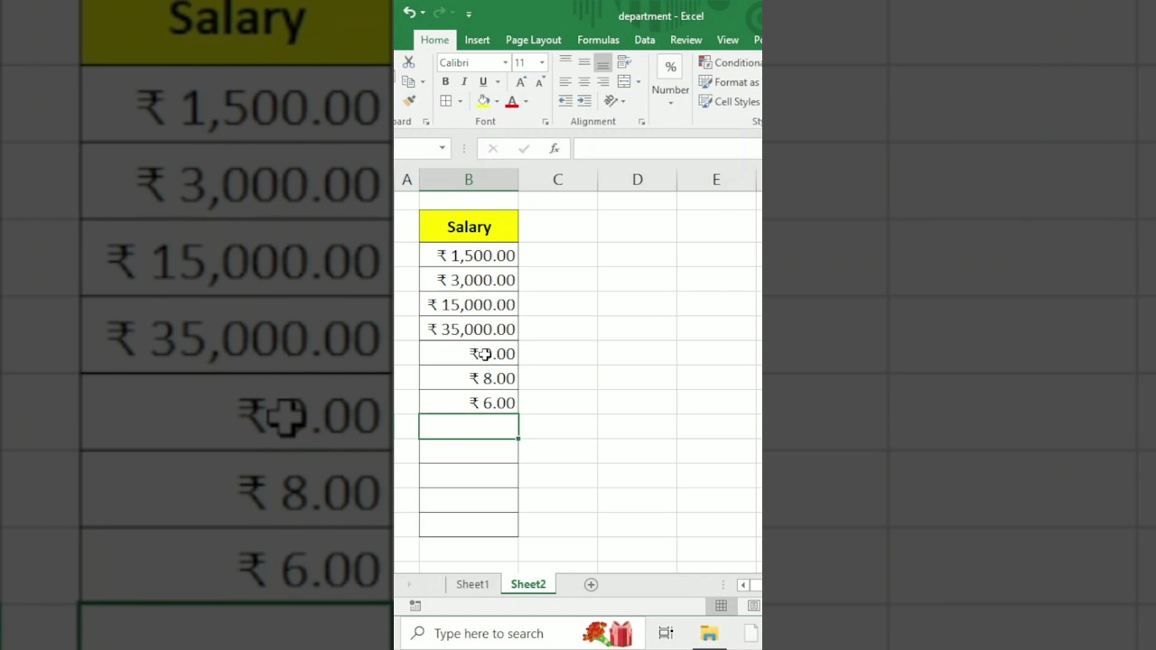 Indian Currency Symbol in Excel #shorts #youtubeshorts #excel