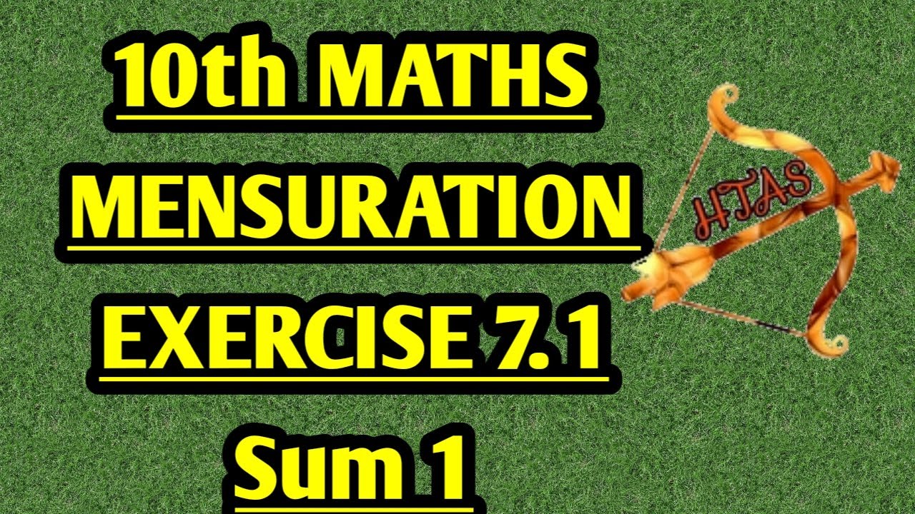 10th maths EXERCISE 7.1 SUM 1 english medium in tamil tamil medium UNIT 7 MENSURATION