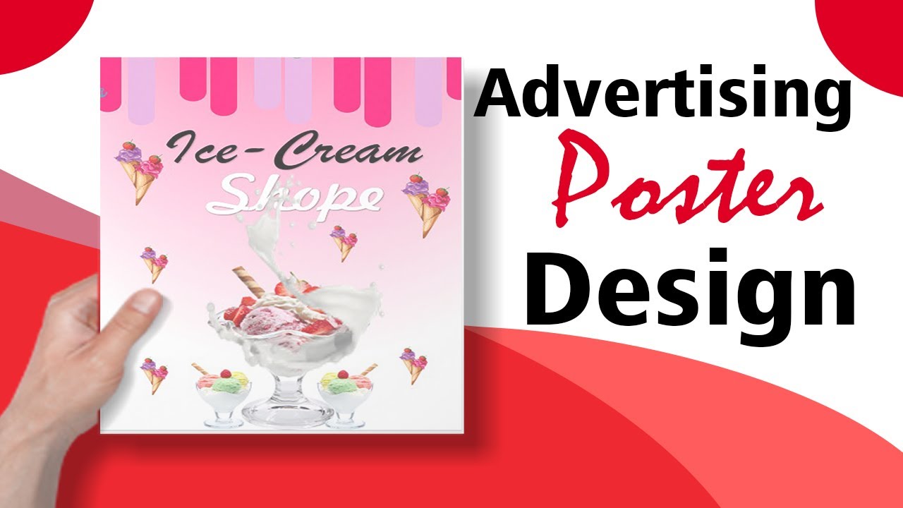 Advertising Poster Design ( Ice-Cream shop) in MS Word || Poster Design
