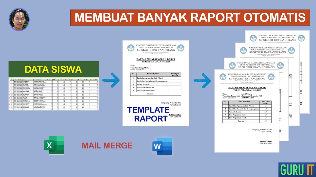 Membuat Raport dengan Mail Merge